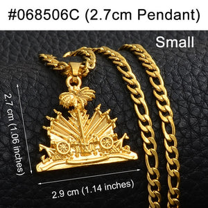 Gold Haiti Necklace, Coat of arms 