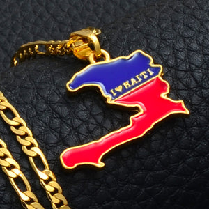 I love haiti red and blue necklace