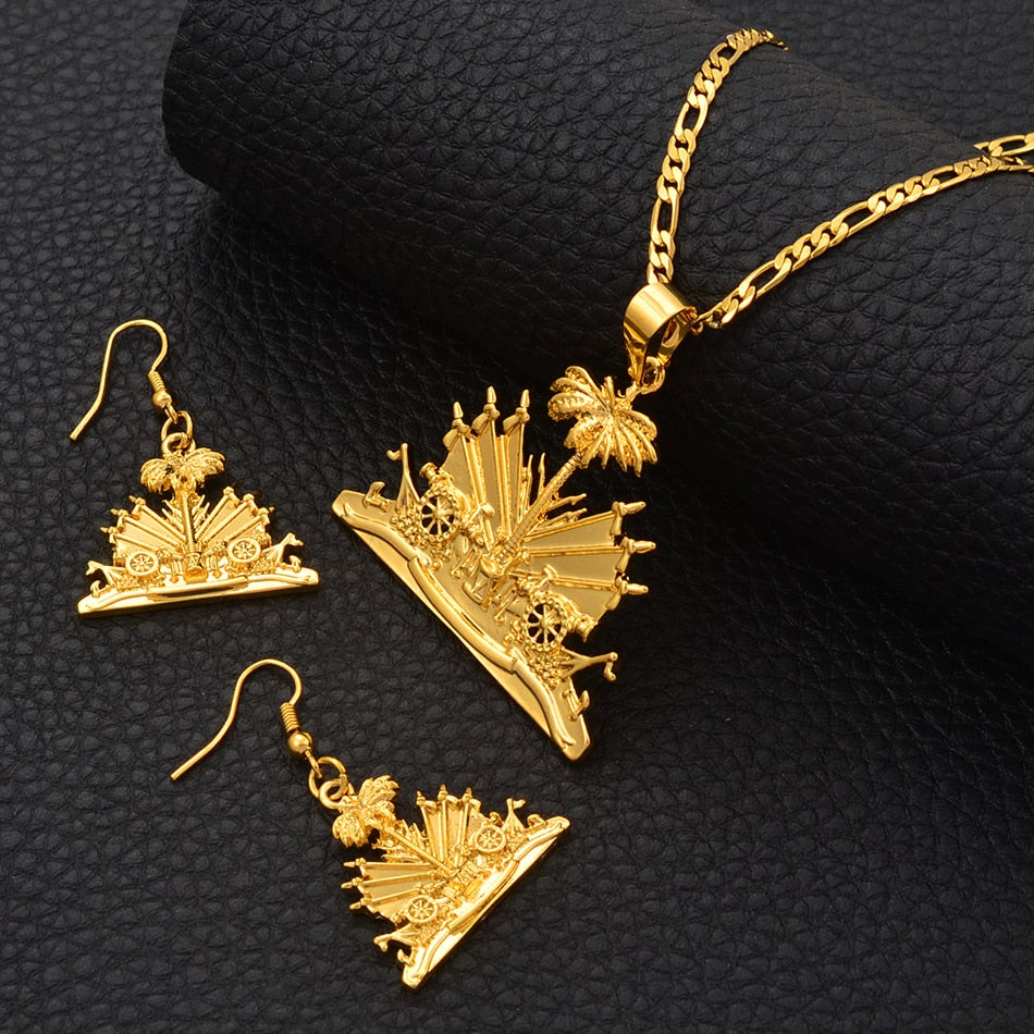 Gold Haiti Necklace, Coat of arms 